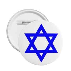 5 szt. niebieskich okrągłych znaczków z gwiazdą Dawida, z niebieską gwiazdą Dawida i flagą Izraela