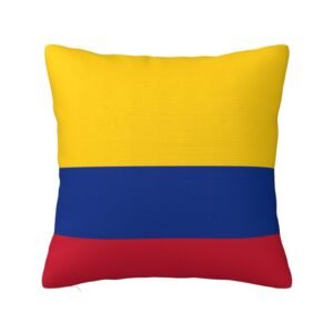 Square Throw Pillow Covers for Colombia Flag Pillowcase for Colombian Couch Sofa Bedroom