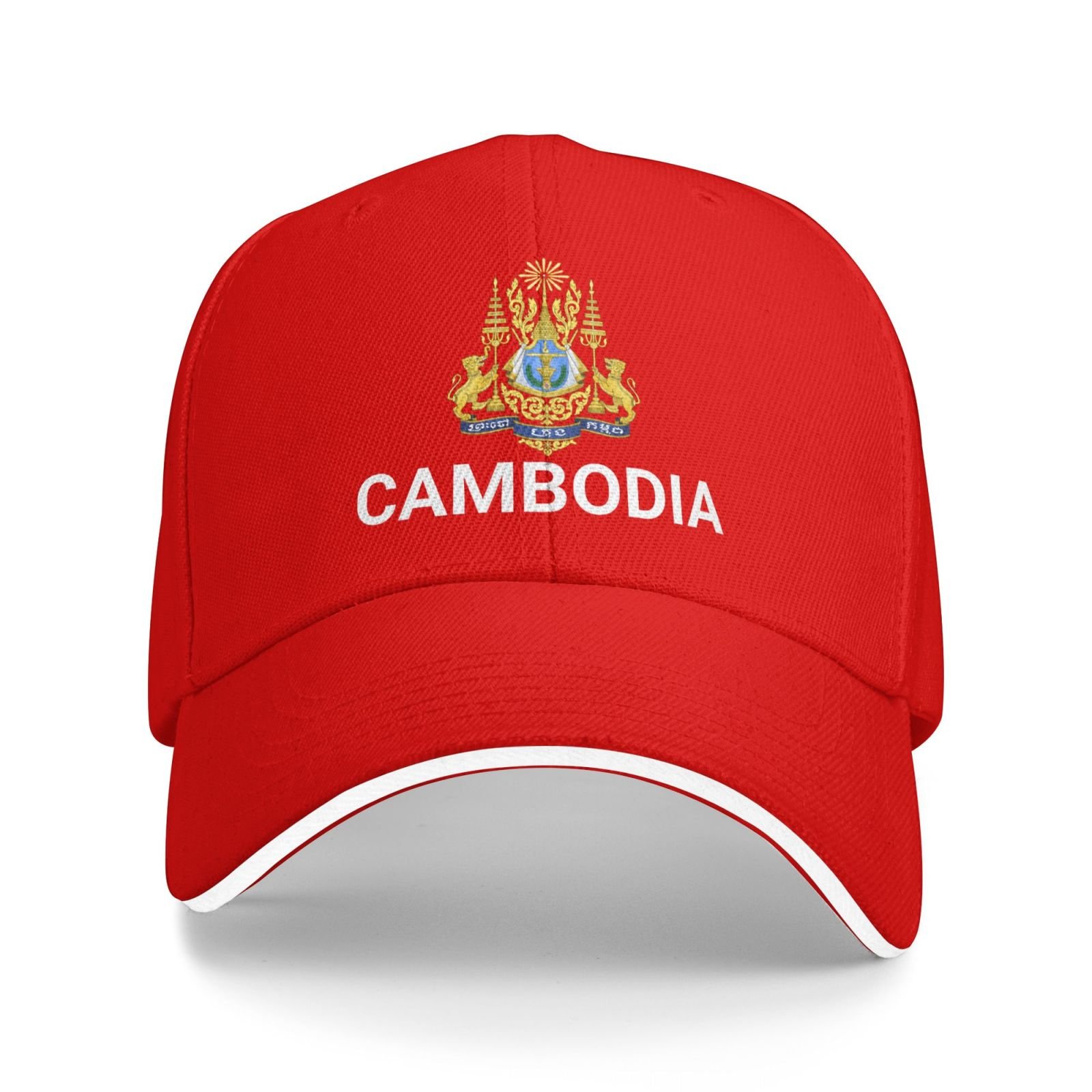 support cambodia hat cambodian caps for men women i stand with cambodia emblem coat of arms baseball cap