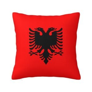 Square Throw Pillow Covers for Albania Flag Pillowcase for Albanian Couch Sofa Bedroom