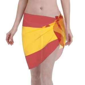 Spain Women Short Sarongs Beach Wrap for Spanish Swimsuit Short Skirt Chiffon Scarf