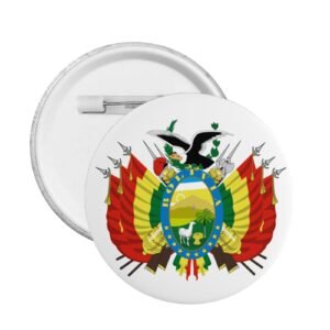 5 insignias redondas con el escudo de armas de Bolivia, emblema de Bolivia, decoraciones bolivianas.