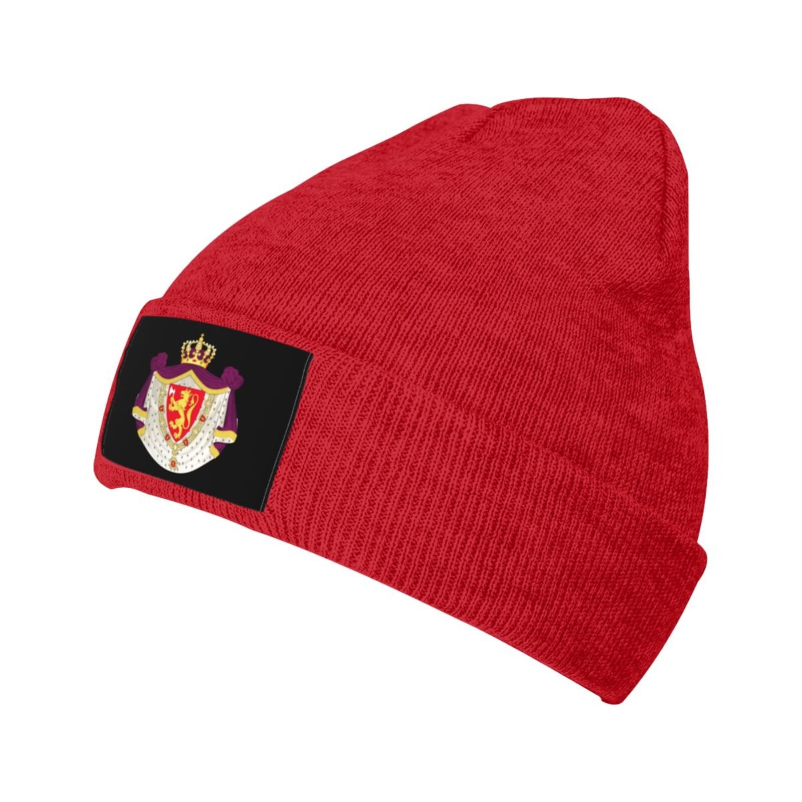 coat of arms of norway knit beanie hat norway emblem knitted cap for norwegian winter outdoor men women