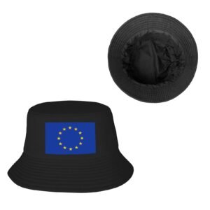 Bob Europe pour hommes et femmes, drapeau de l'Europe, chapeau de pêche d'été noir