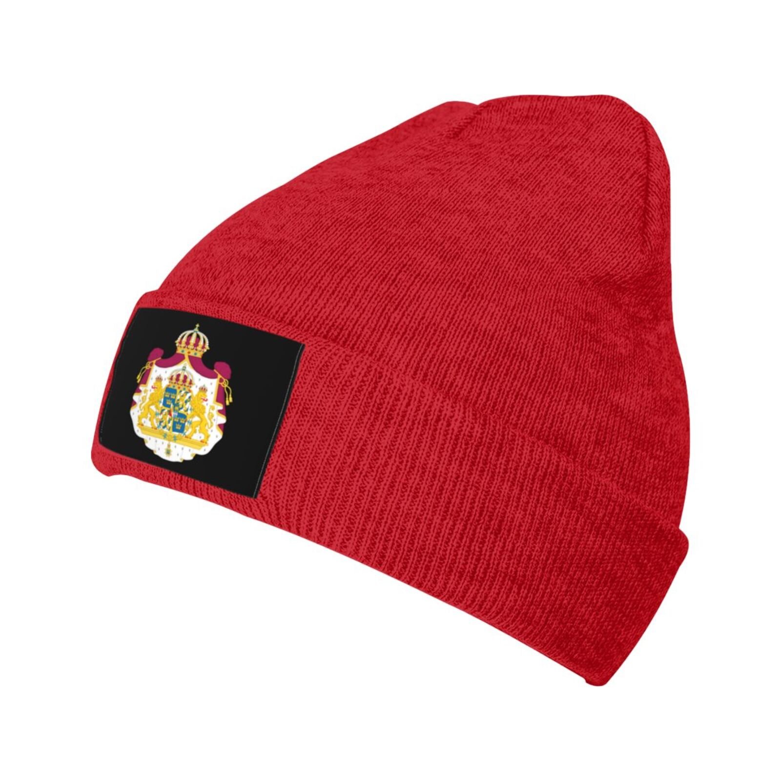coat of arms of sweden knit beanie hat sweden emblem knitted cap for swedes winter outdoor men women