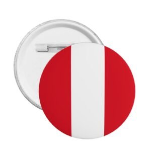 5 insignias redondas de botón con la bandera de Perú.