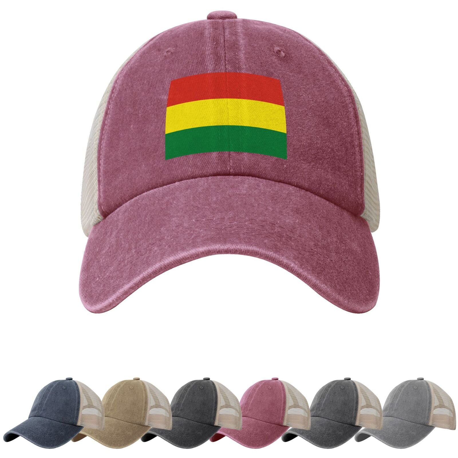 Bolivia Flag Sun Hats for Men Women Flag of Bolivia Cowboy Mesh Baseball Cap Bolivian Trucker Hat - Image 3