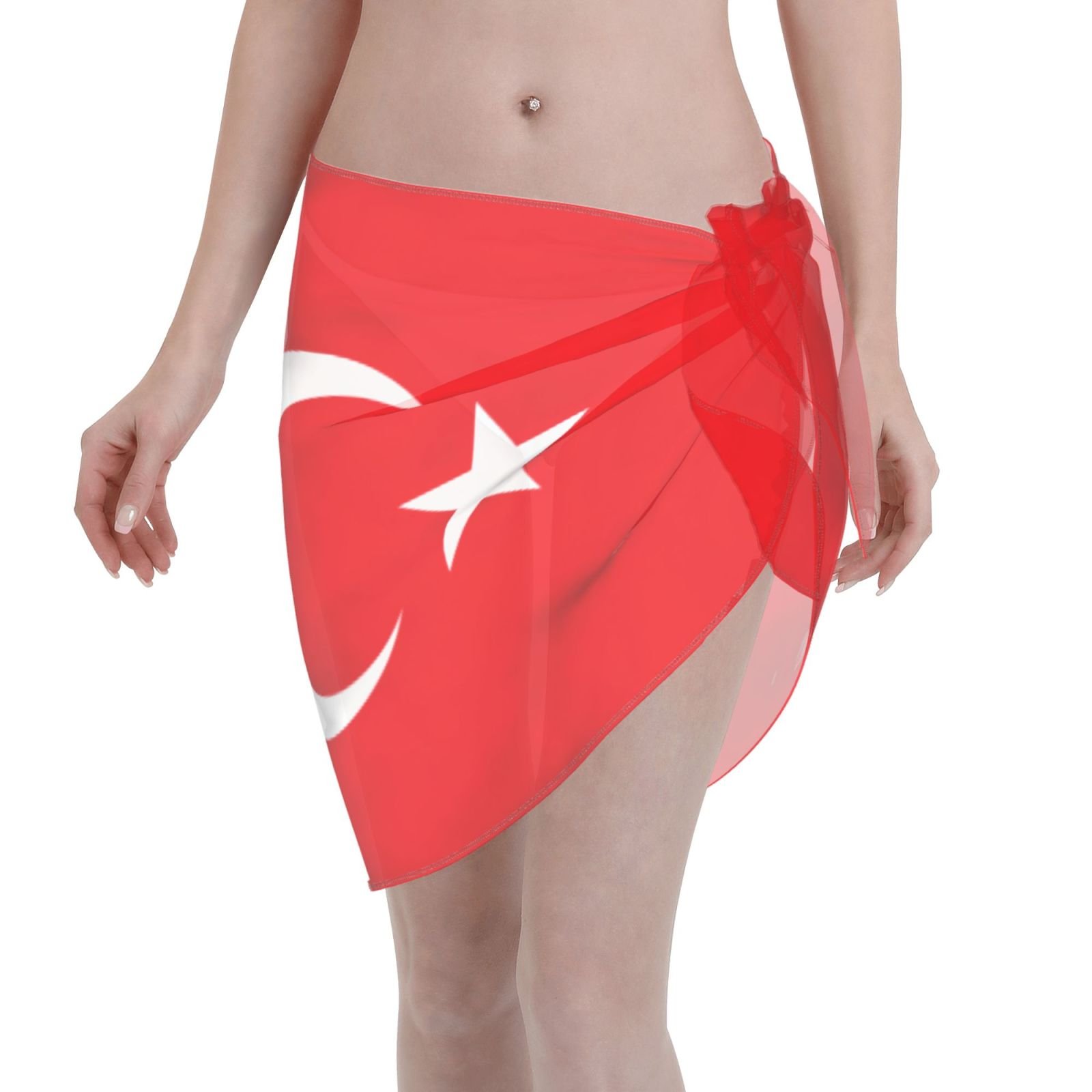 Pareo corto da donna in Turchia, copricostume da spiaggia, costume da bagno turco, gonna corta, sciarpa in chiffon