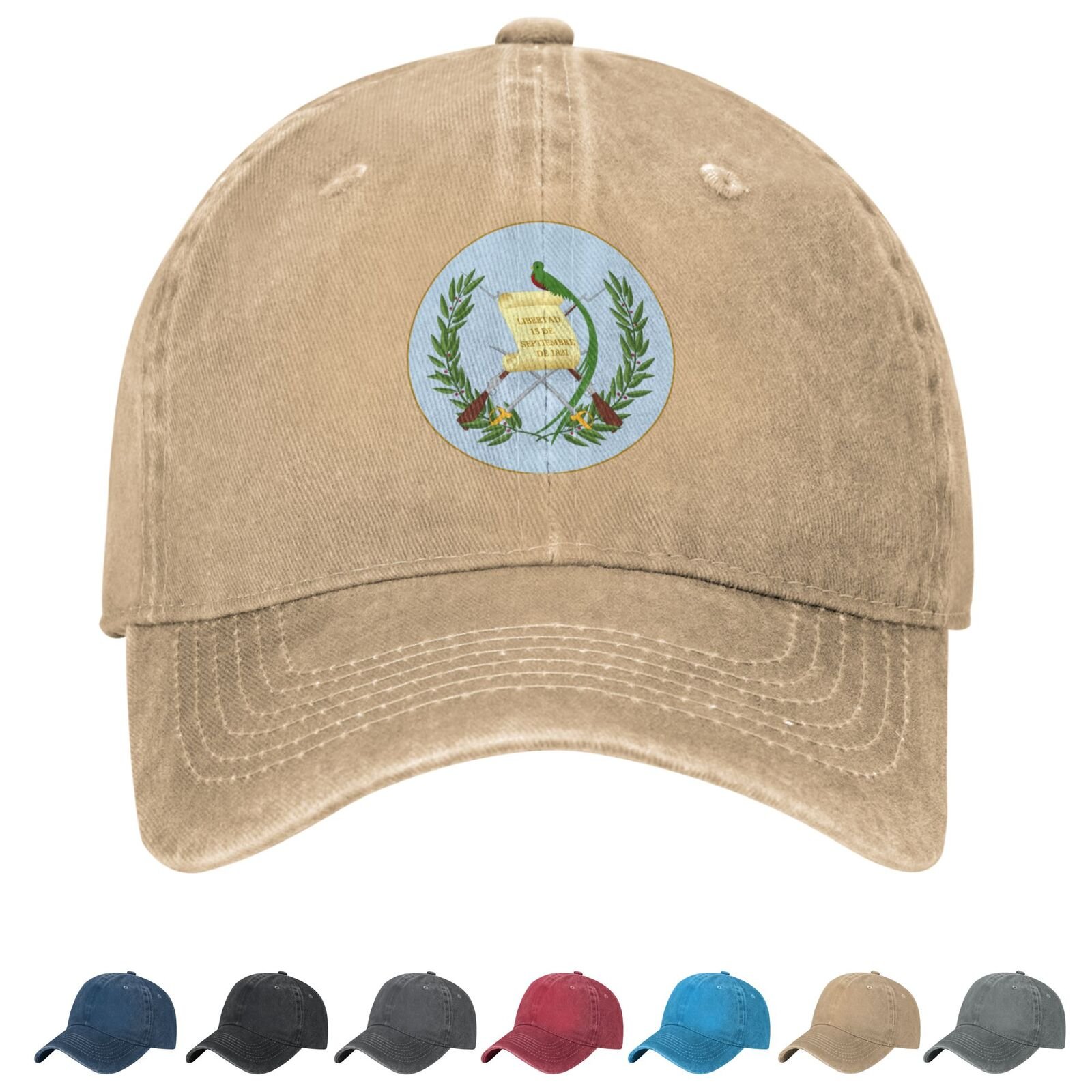 Coat of arms of Guatemala Denim Baseball Cap Guatemalan Casual Unisex Vintage Adjustable Flag Trucker Hat Black - Image 7