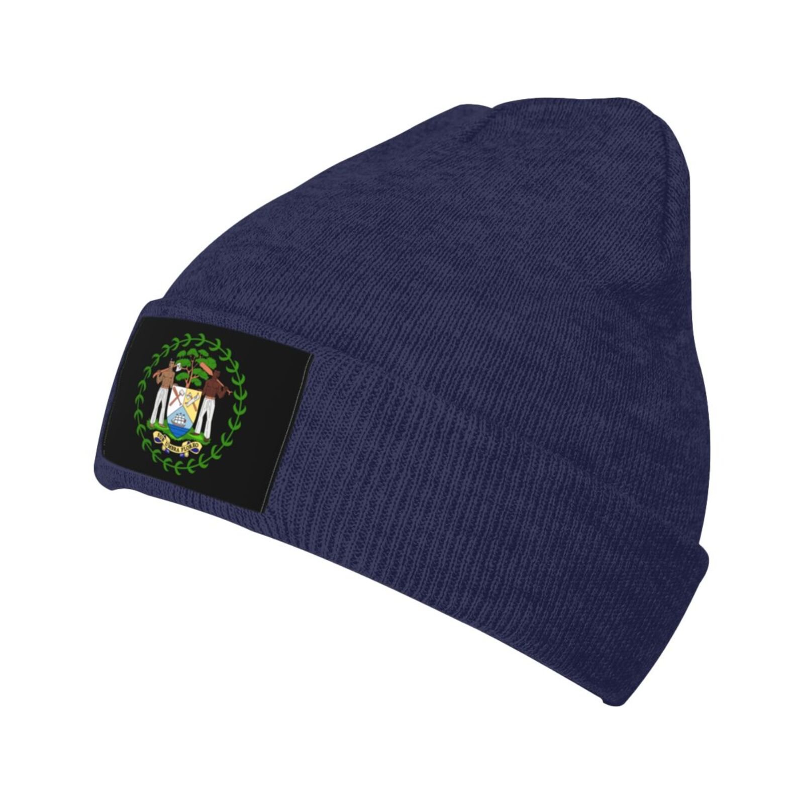 coat of arms of belize knit beanie hat belize emblem knitted cap for belizean winter outdoor men women