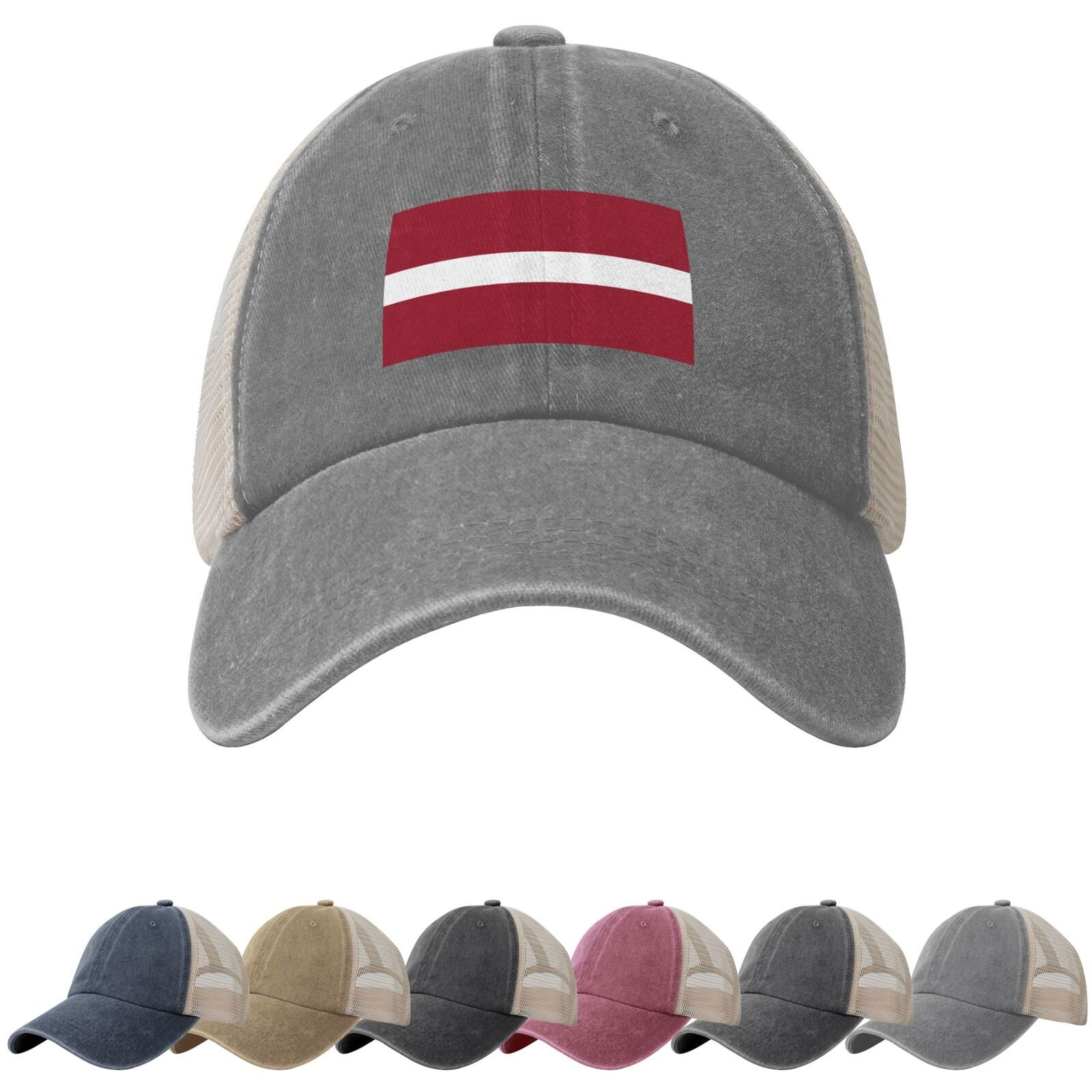 Latvia Flag Sun Hats for Men Women Flag of Latvia Cowboy Mesh Baseball Cap Latvian Trucker Hat - Image 6