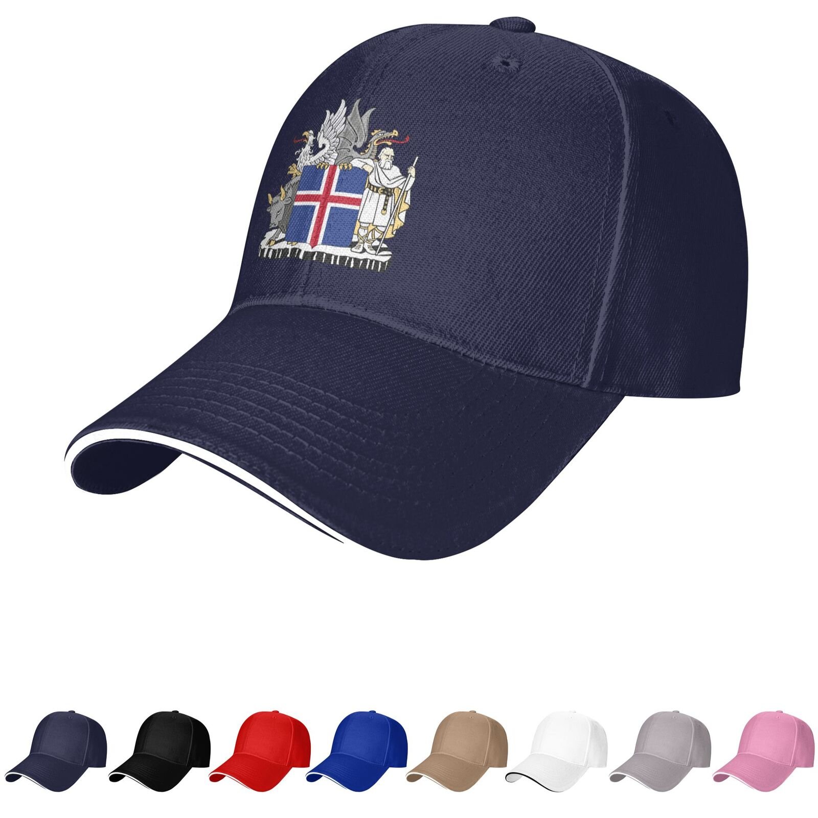 iceland emblem hat icelandic caps for men women coat of arms of iceland baseball cap trucker dad hat