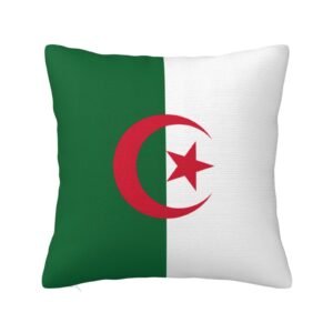 Square Throw Pillow Covers for Algeria Flag Pillowcase for Algerian Couch Sofa Bedroom