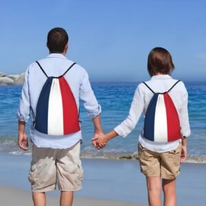 Flag Of France Drawstring Backpack Yoga Beach Sackpack Lightweight Gym Sports String Bag Outdoor Decor