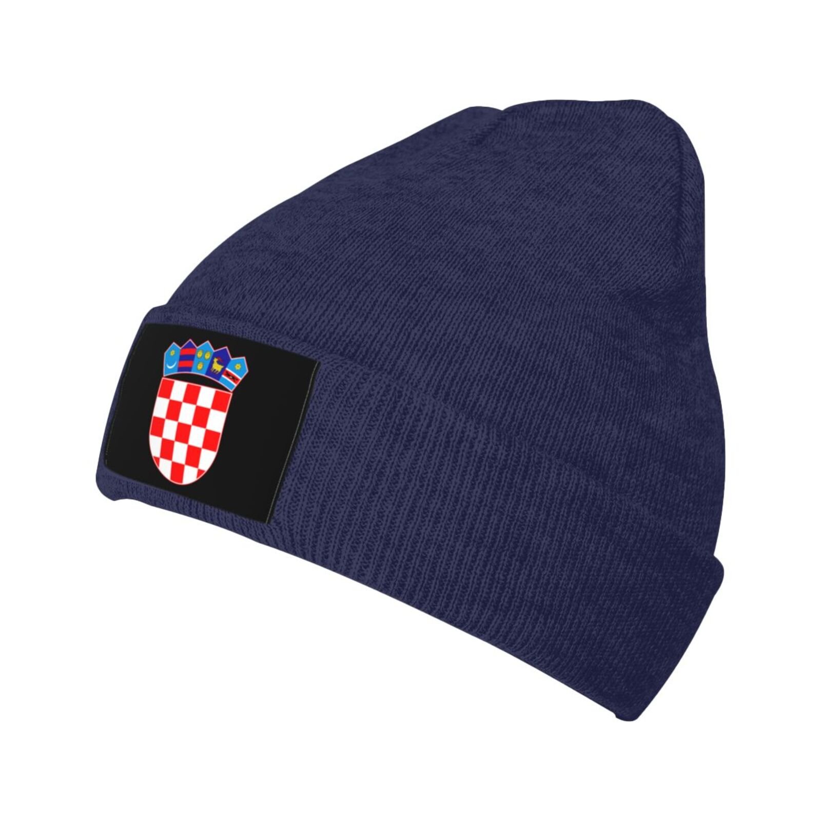 coat of arms of (croatia) knit beanie hat (croatia) emblem knitted cap for croatian winter outdoor men women