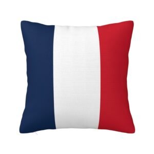 Square Throw Pillow Covers for France Flag Pillowcase for French Couch Sofa Bedroom