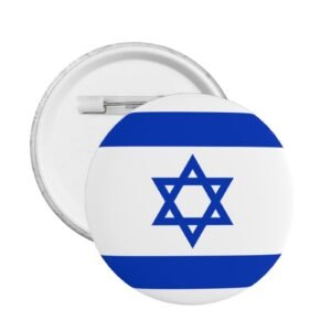5 botones redondos con la bandera de Israel.