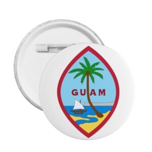 5 stuks ronde badges met het wapen van Guam, ondersteuning voor Guam, embleemspeld, Guamaniaanse decoratie