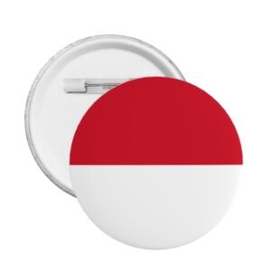 5 szt. okrągłych odznak Monako ze stojakiem i przypinką Monako, flaga Monako