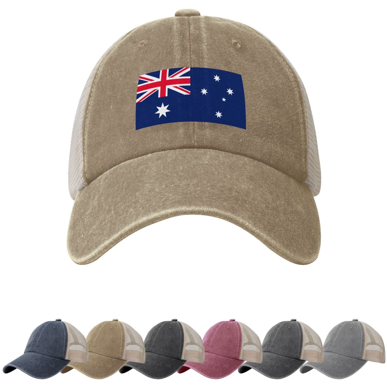 Australia Flag Sun Hats for Men Women Flag of Australia Cowboy Mesh Baseball Cap Australian Trucker Hat - Image 5