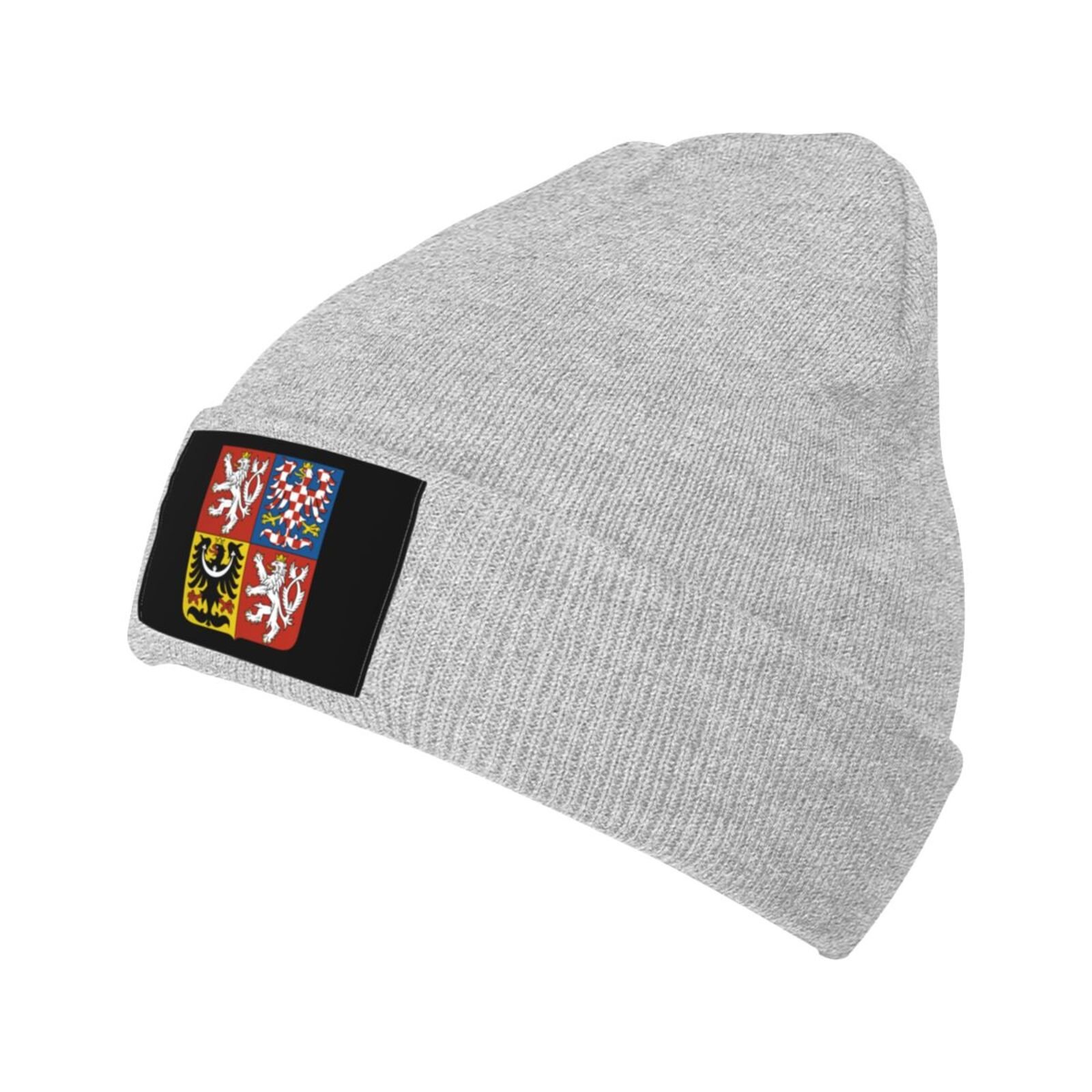 coat of arms of czech knit beanie hat czech emblem knitted cap for czech winter outdoor men women