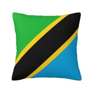 Square Throw Pillow Covers for Tanzania Flag Pillowcase for Tanzania 7000 Couch Sofa Bedroom