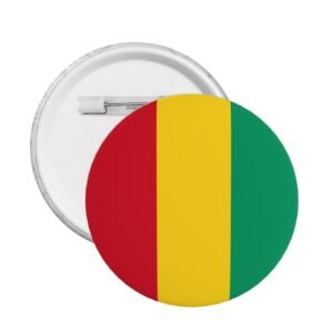 5 insignias redondas de Guinea con soporte para pin de Guinea, decoración de bandera guineana.