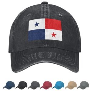 Flag of Panama Denim Baseball Cap Panamanian Flag Unisex Vintage Adjustable Outdoor Trucker Hat Black
