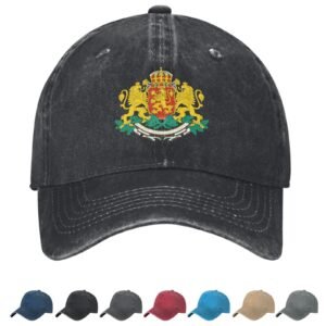 Coat of arms of Bulgaria Denim Baseball Cap Bulgarian Casual Unisex Vintage Adjustable Flag Trucker Hat Black