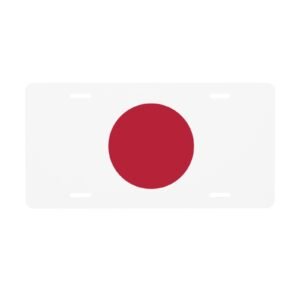 Japan Flag License Plate Japanese Decorative Car Plate Front Back Cover Metal Aluminum 6x12 Inch 4 Holes