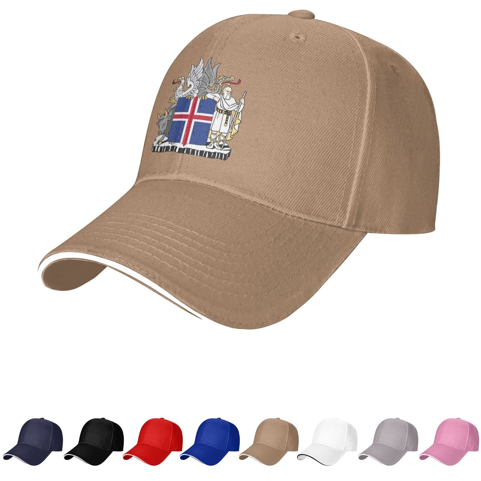 iceland emblem hat icelandic caps for men women coat of arms of iceland baseball cap trucker dad hat