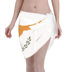 Cyprus Women Short Sarongs Beach Wrap for Cypriot Swimsuit Short Skirt Chiffon Scarf