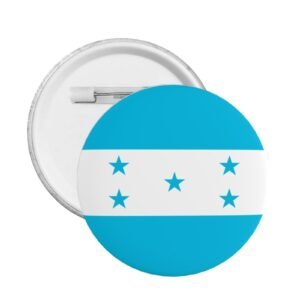 5 insignias redondas de botón con la bandera de Honduras.