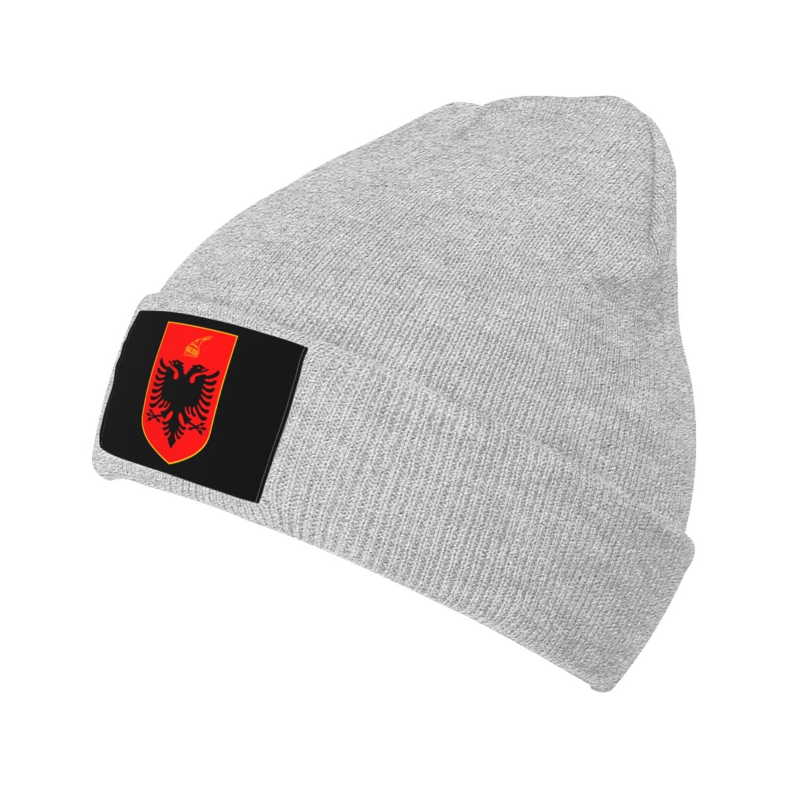 coat of arms of albania knit beanie hat albania emblem knitted cap for albanian winter outdoor men women