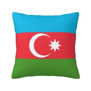 Square Throw Pillow Covers for (Azerbaijan) Flag Pillowcase for Azerbaijani Couch Sofa Bedroom