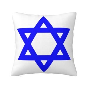 Blue Star of David Square Throw Pillow Covers Pillowcase for Couch Sofa Bedroom