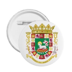 5 stuks ronde badges met het wapen van Puerto Rico ter ondersteuning van Puerto Rico, embleemspeld, Puerto Ricaanse decoratie