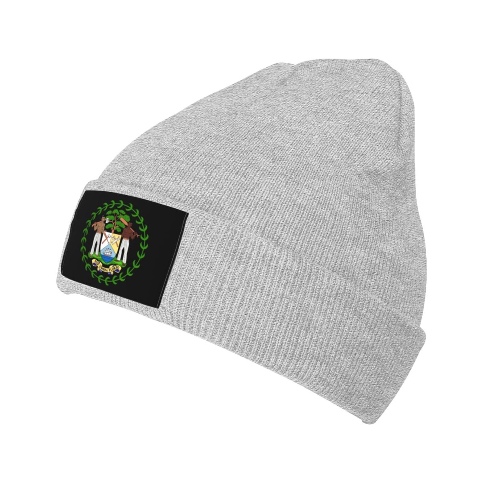 coat of arms of belize knit beanie hat belize emblem knitted cap for belizean winter outdoor men women
