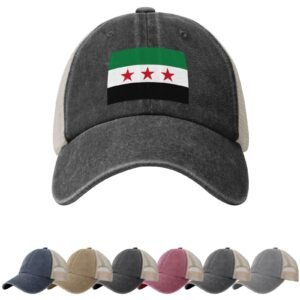Syria Flag Sun Hats for Men Women Flag of Syria Cowboy Mesh Baseball Cap Syrians Trucker Hat