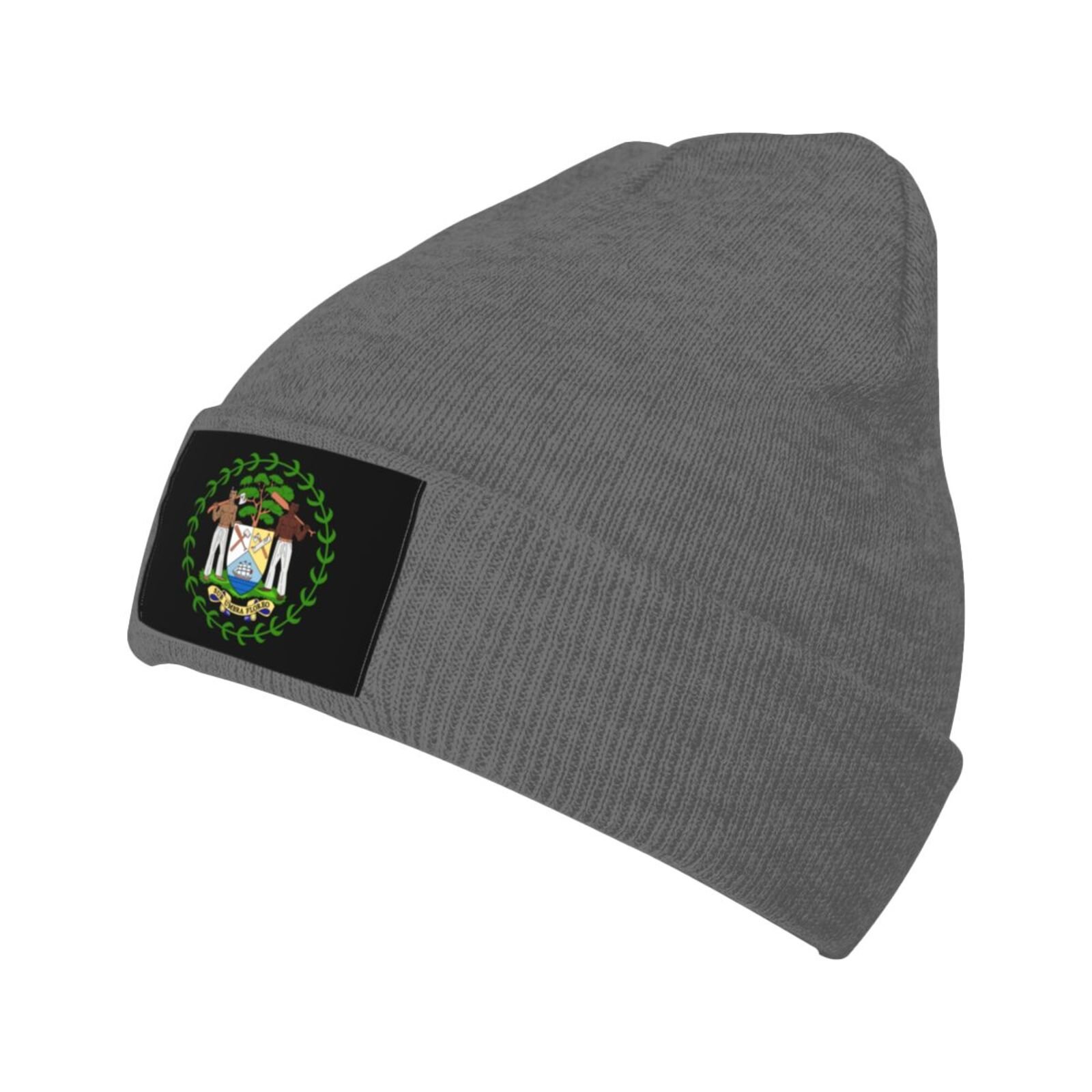 coat of arms of belize knit beanie hat belize emblem knitted cap for belizean winter outdoor men women