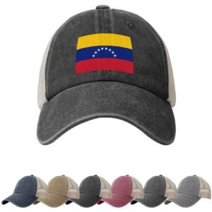 Venezuela Flag Sun Hats for Men Women Flag of Venezuela Cowboy Mesh Baseball Cap Venezuelan Trucker Hat