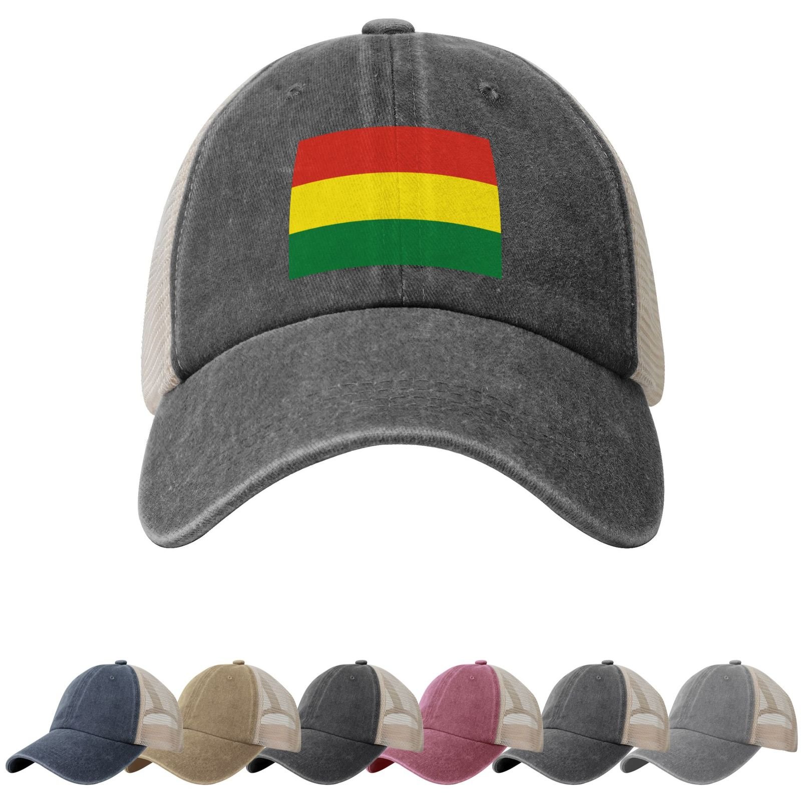 Bolivia Flag Sun Hats for Men Women Flag of Bolivia Cowboy Mesh Baseball Cap Bolivian Trucker Hat - Image 2