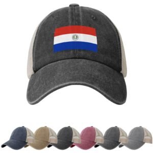 Paraguay Flag Sun Hats for Men Women Flag of Paraguay Cowboy Mesh Baseball Cap Paraguayan Trucker Hat
