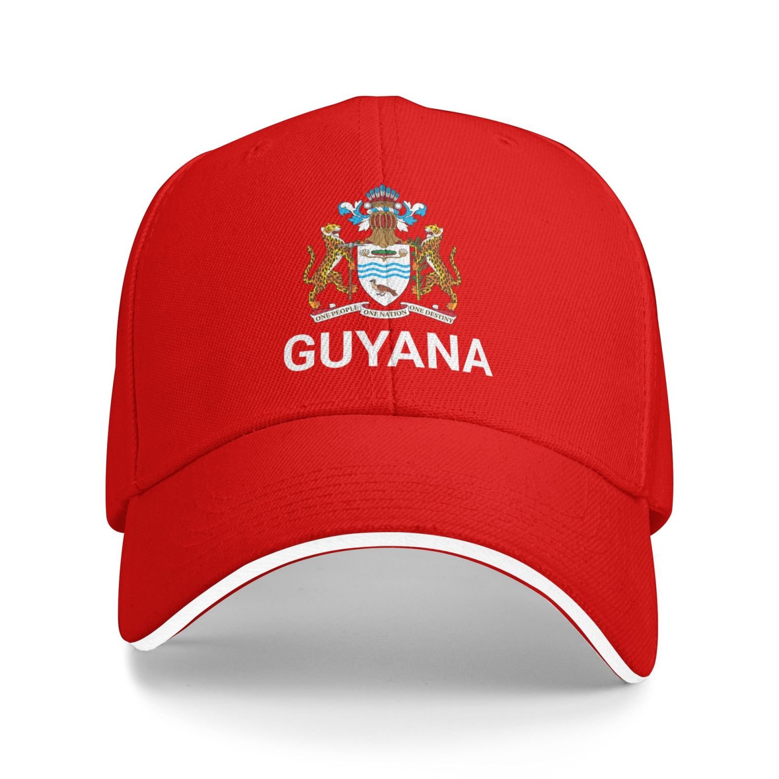 support guyana hat guyanese caps for men women i stand with guyana emblem coat of arms baseball cap