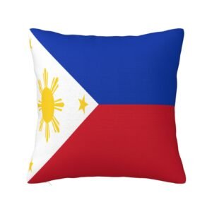 Square Throw Pillow Covers for Philippines Flag Pillowcase for Filipino Couch Sofa Bedroom