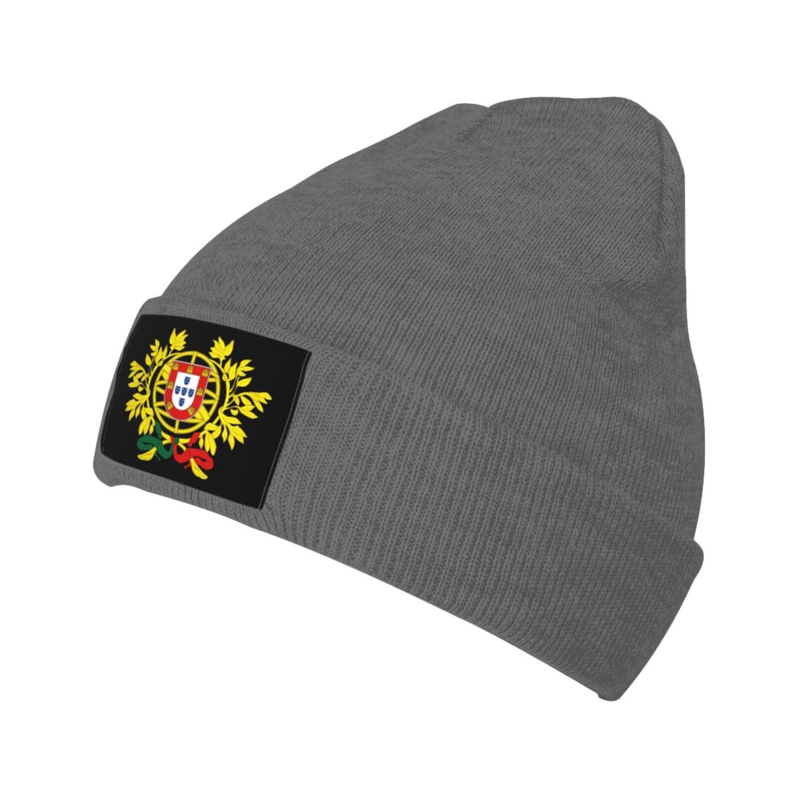 coat of arms of portugal knit beanie hat portugal emblem knitted cap for portuguese winter outdoor men women
