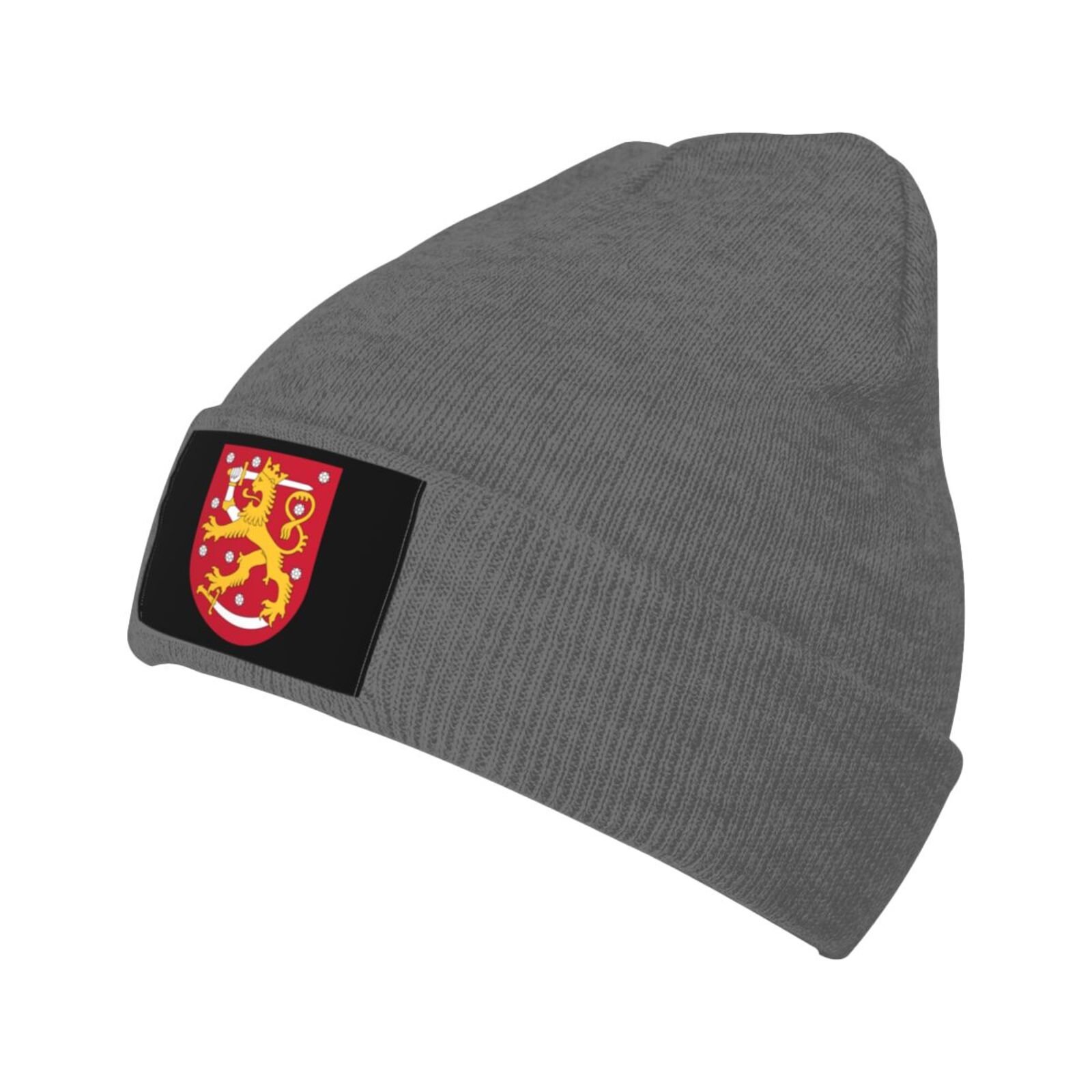 coat of arms of finland knit beanie hat finland emblem knitted cap for finns winter outdoor men women