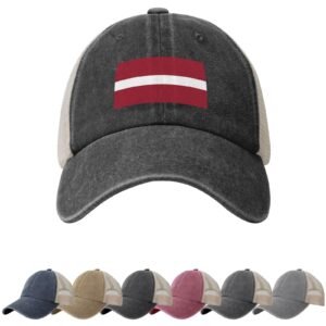 Latvia Flag Sun Hats for Men Women Flag of Latvia Cowboy Mesh Baseball Cap Latvian Trucker Hat
