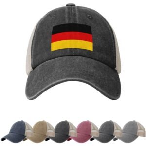 Germany Flag Sun Hats for Men Women Flag of Germany Cowboy Mesh Baseball Cap German Trucker Hat