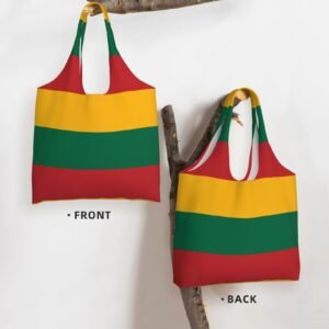 Lithuania Canvas Tote Bags For Women Men Reusable Shopping Grocery Lithuanian National Flag Bag